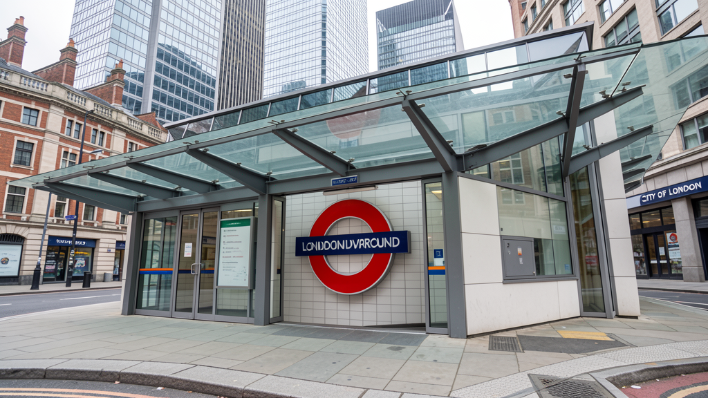 London transport hub near the garden
